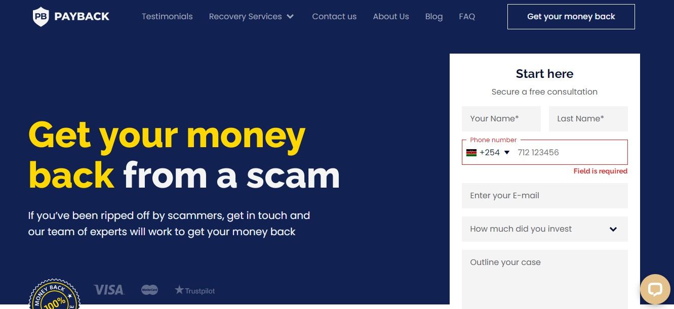 Payback Ltd website Payback Ltd website