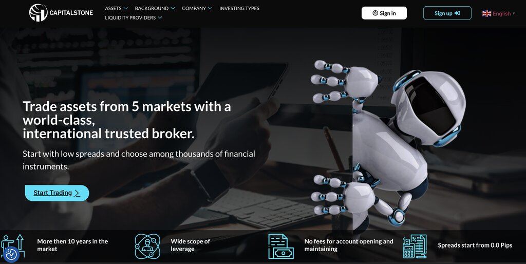 Capital Stone home page screenshot
